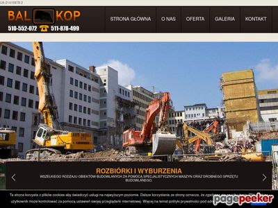 Www.bal-kop.pl - Rozbiórki i wyburzenia,usługi koparkami.