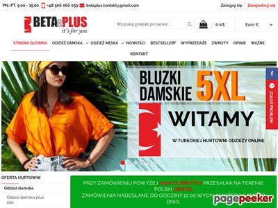 Hurtownia internetowa odzieży damskiej Beta Plus